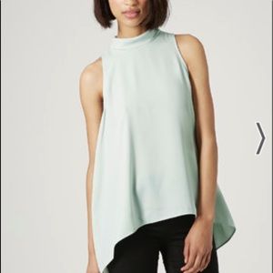 Topshop Stepped Hem Roll Neck Top
